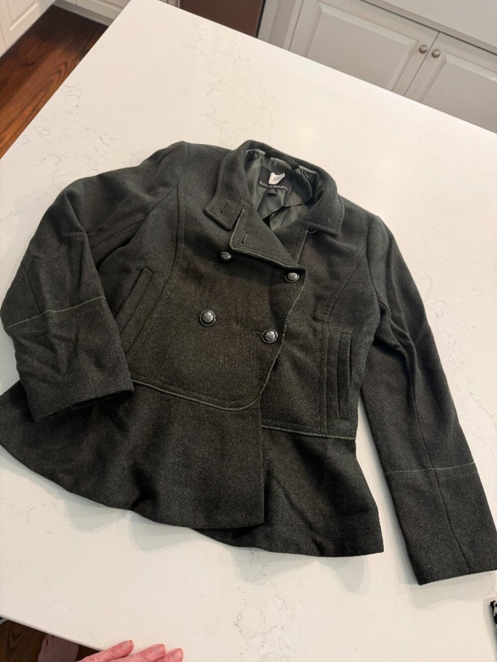 EUC XS Banana Republic Green Utility jacket with ruffles